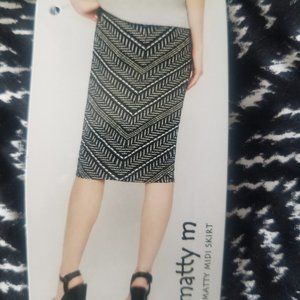 Matty M Black and white pencil skirt. Medium.